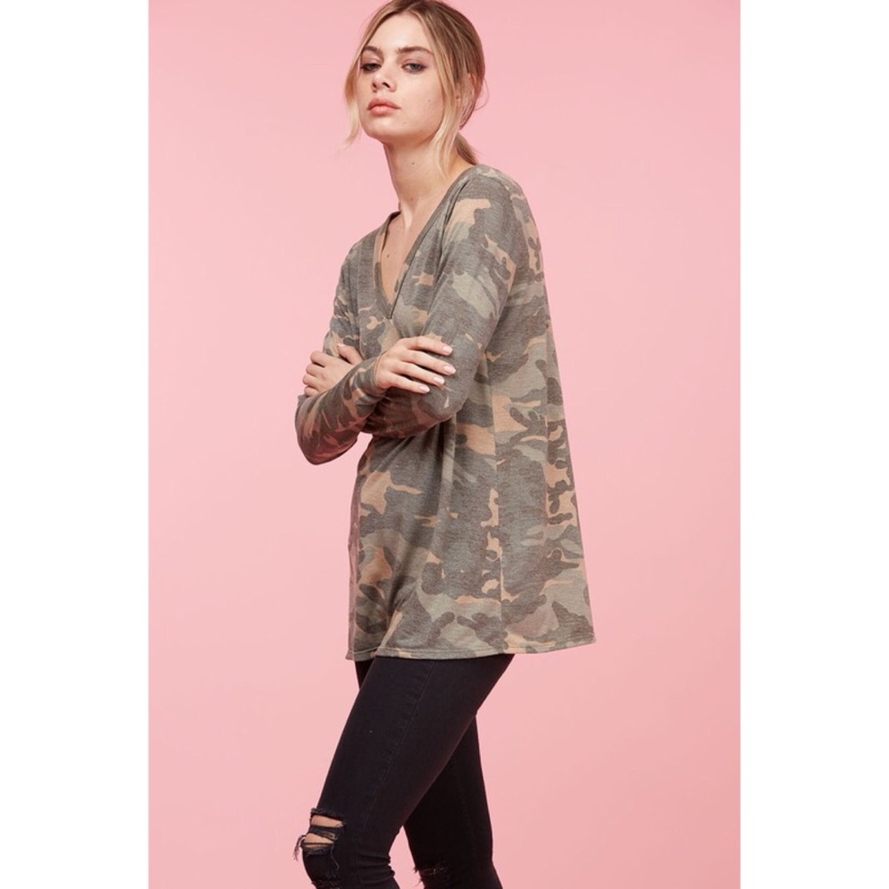 LAST ONE!! Camouflage Lace Up Top - Picture 5 of 5